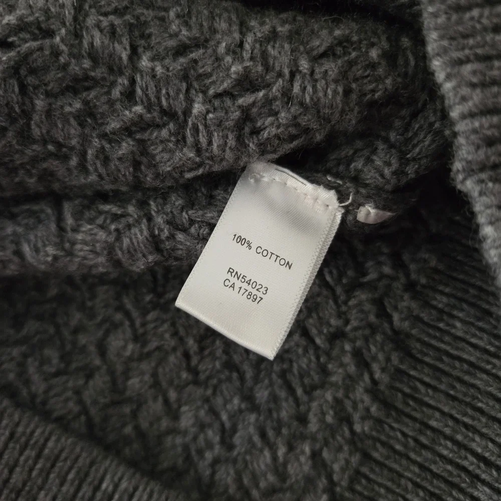 Banana Republic Gray Basket Weave Sweater 1 Button Shawl Collar Mens XL